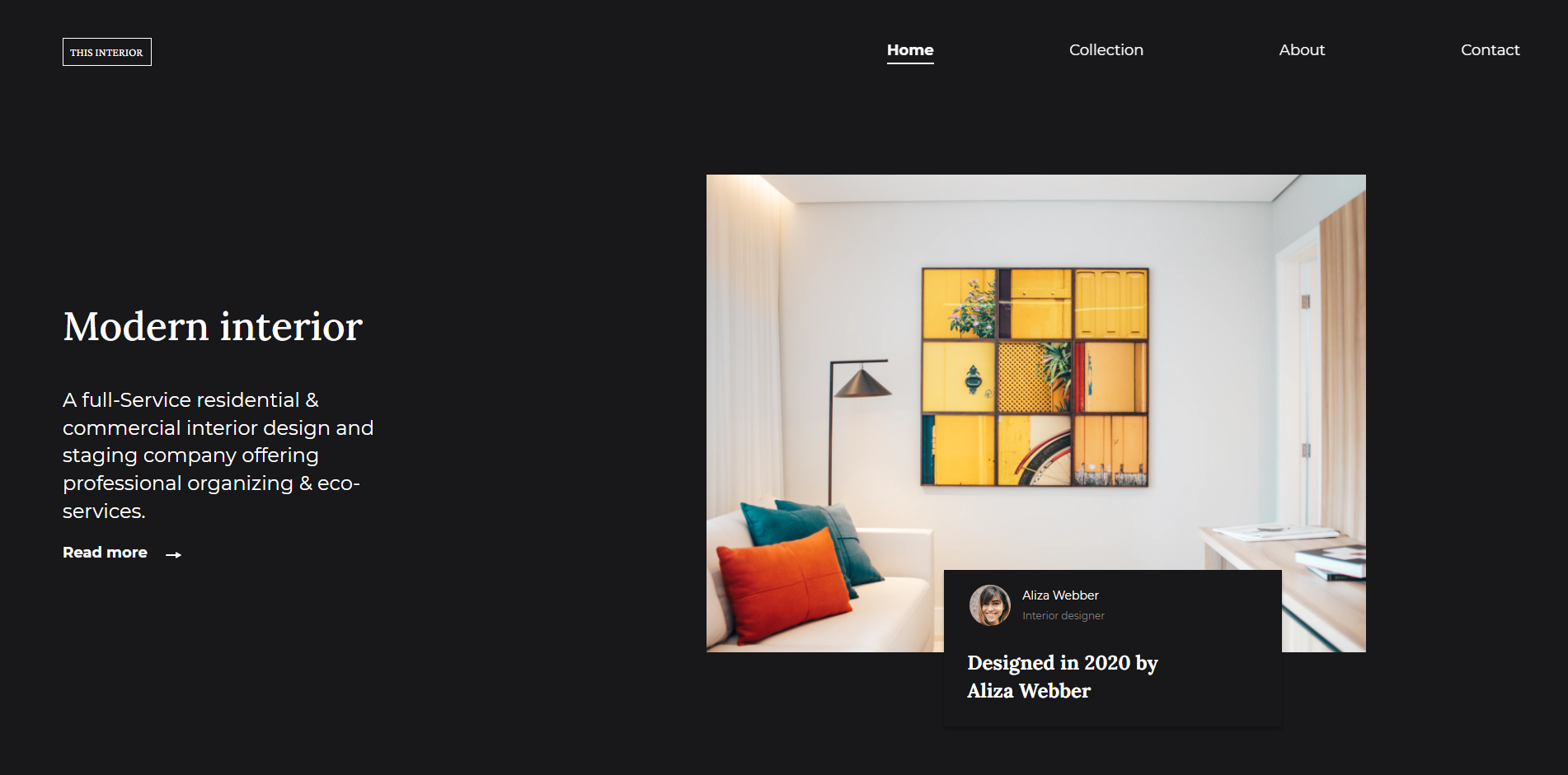 View of the interior consultant page project.