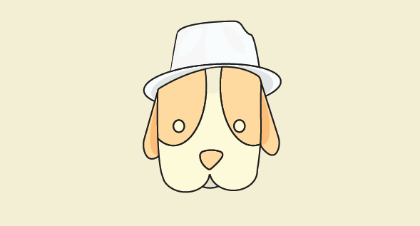 Un chien avec un chapeau blanc, un white hat ? 